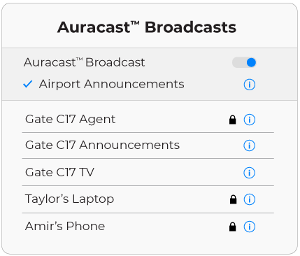 step 1 of Auracast connection